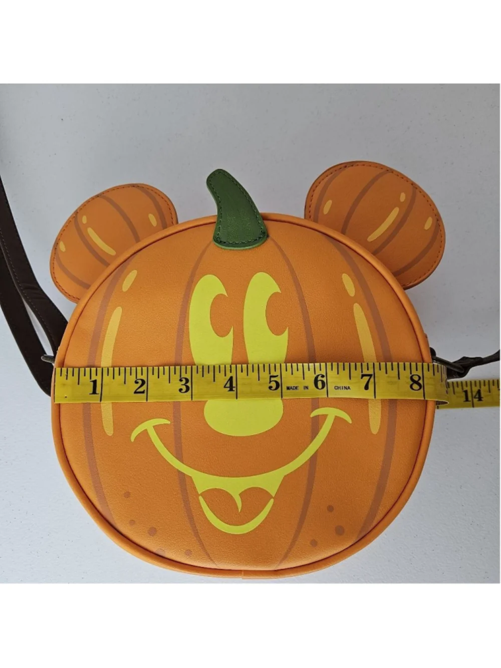 Disney Loungefly Orange Pumpkin Glow in the Dark Mickey Crossbody Bag One Size